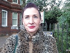 GERMAN SCOUT - SKINNY REDHEAD MATURE SCARLETT TALK TO FUCK AT STREET CASTING