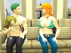 One Piece Nami Follada Fuertemente por Zoro Grandes Tetas Anime Parodia