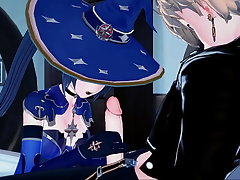 Mona rides dick after doing 69 with Aether - Genshin Impact Hentai.