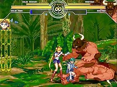 Minotaur 2x vs Sailor Moon & Sailor Mercury