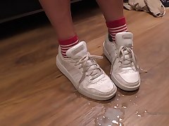 cum on feet and shoes cumpilation cumshot compilation YummyCouple