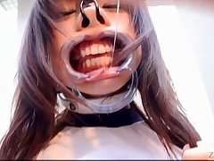 Subtitled weird Japanese face destruction shaved schoolgirl