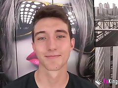 1 pussy, two cocks. Petite skinny Polish teen Angelina's first porn scene