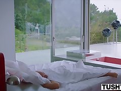 TUSHY Model has a crush on her manager and uses a butt plug to get his attention