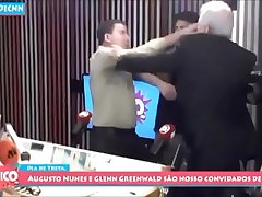Old man fucks american journalist in radio studio in Brazil