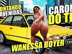 A caminho de mais um trabalho Wanessa Boyer na Carona do Ted #55 Com seu rabo gigante nas ruas - Hector Vanille