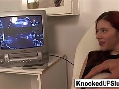 Knocked up redhead sucks and fucks in the doctor's office