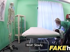 Fake Hospital Big tits horny Milf chiropractor fucks doctor after massage