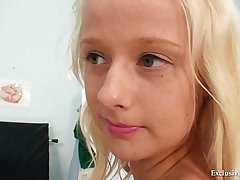 Vagina exam of an attractive sexy blonde