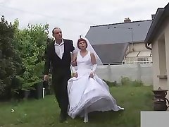 Granny fisted with wedding dress