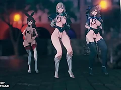 【MMD Genshin Impact】 Red Flavor - Red Velvet    Amber Lisa Jean  Bikini Ver
