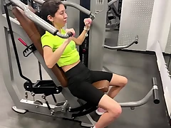 Picked back a beauty in dramatize expunge gym and fucked her on dramatize expunge first date