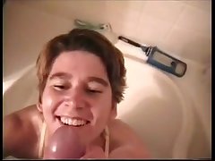 Amateur first time piss drinking facial