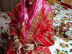 Desi cauple newly married wife karwa chauth nailing clear Hindi audio