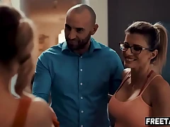 Coach Tempts Teen Cheerleader Into Fuck-fest With Her And Her Husband! (Cory Chase & Mackenzie Moss) - Full Gig On FreeTaboo.Net