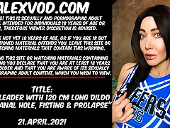Cheerleader with 120cm long dildo utter in anal hole, fisting & ass inside-out