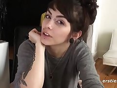 Fucking Her Tasty Hairy Pussy with Big Dildo