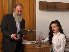 Tricky Old Teacher - Old teacher with her beautiful natural boobs Milana Witchs