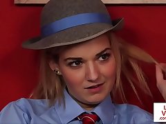 Naughty student instructs teacher to jerk