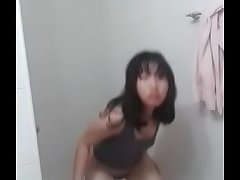 asian exchange student in korea pleasing herself